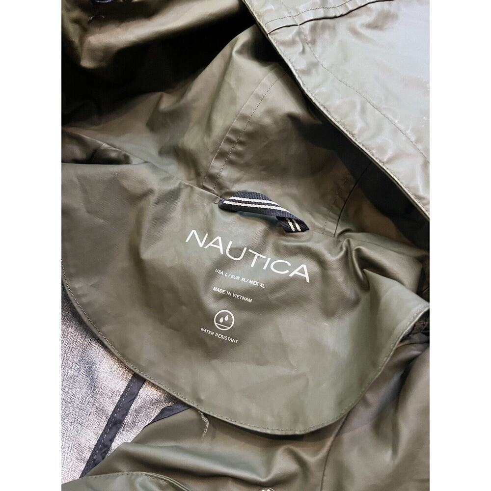 Nautica Womens Green Water Resistant Rain Jacket Sz Large - Picture 7 of 8